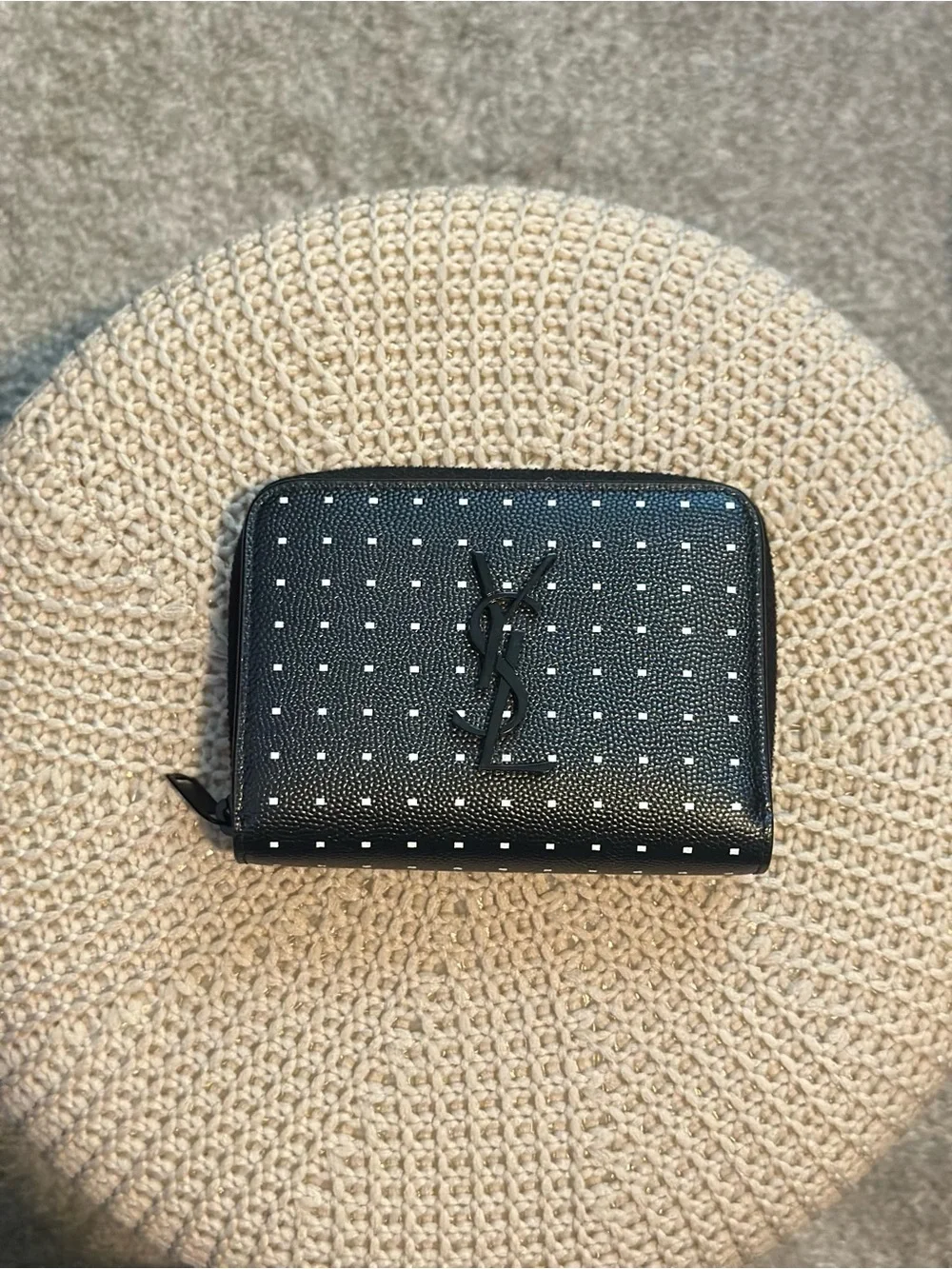 Authentic Saint Laurent Polka Dot Cassandre Matelasse Leather
Wallet - Picture 2 of 7